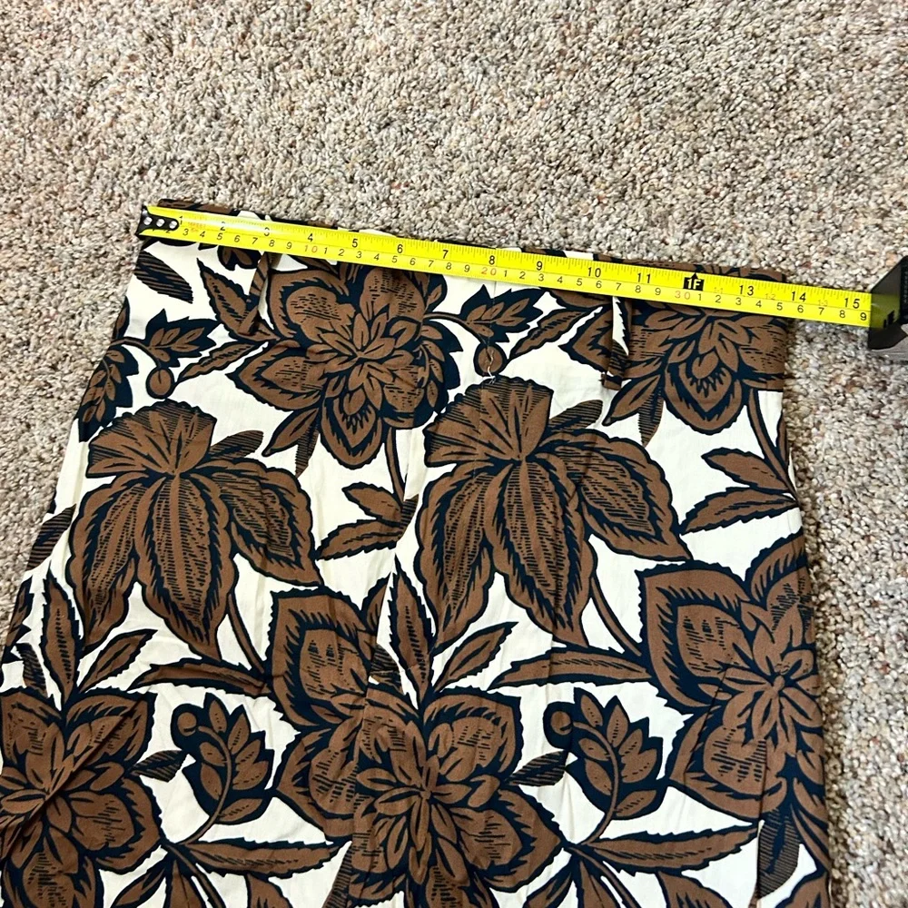 Zara Floral Wide Leg Pants Size S Boho Brown Print SIZE SMALL - Picture 8 of 10